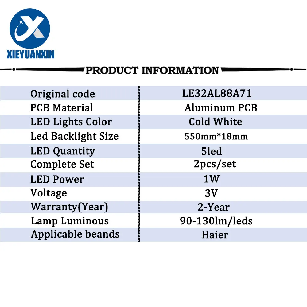 LED TVバックライトストリップ,ピース/セットmm,3v,32インチ,正方形のレンズ,32k31a le32al88a71 32h500gr z32g3311 le32k6000s