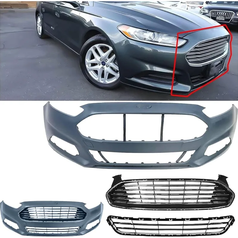 غطاء المصد الأمامي ومجموعة الشبكة الأمامية العلوية والسفلية تناسب 2013 2014 2015 2016 Fusion