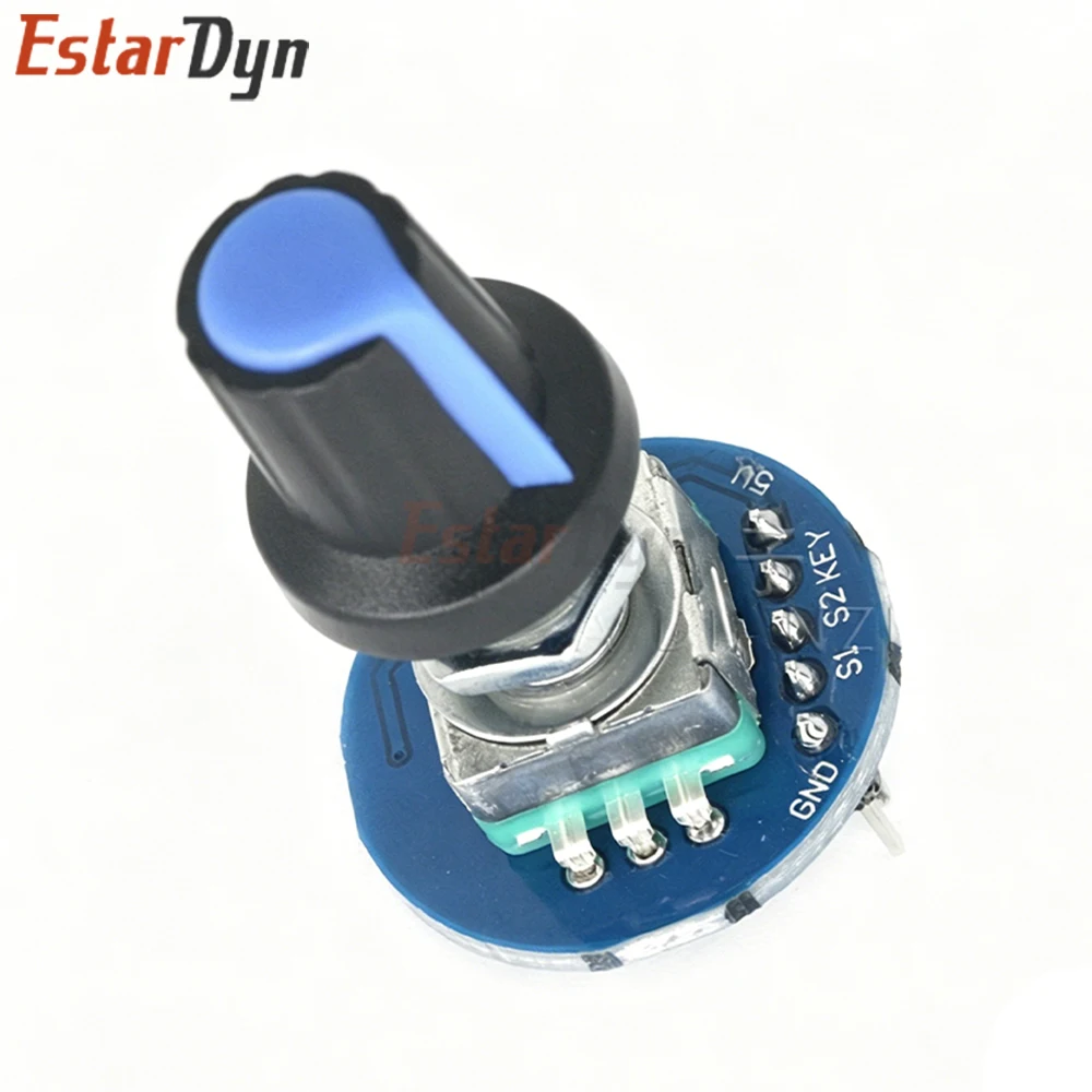 Estardyn EC11 360 Degree Rotary Encoder w Push Button 5Pin Potentiometer Knob Cap for Audio Volume Control