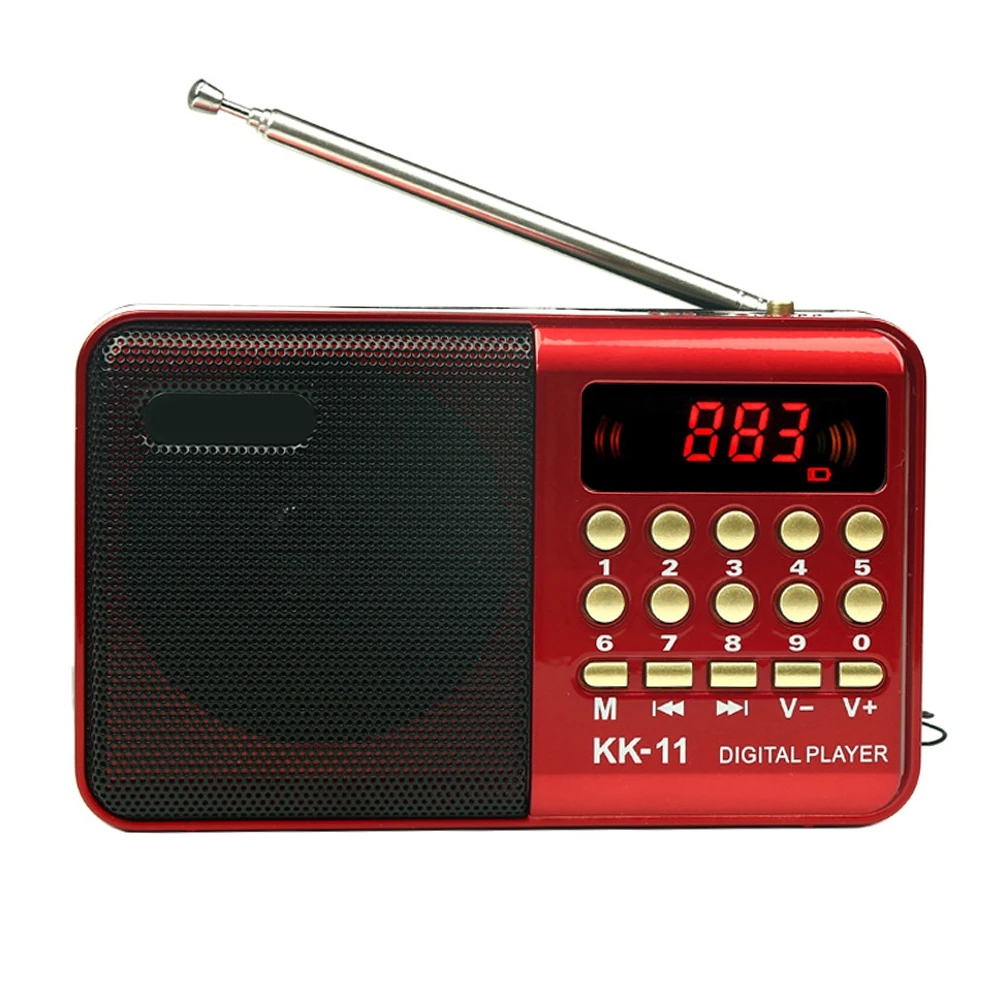 K11 Mini Radio Recorder USB Rechargeable Digital FM MP3 Player Speaker Devices