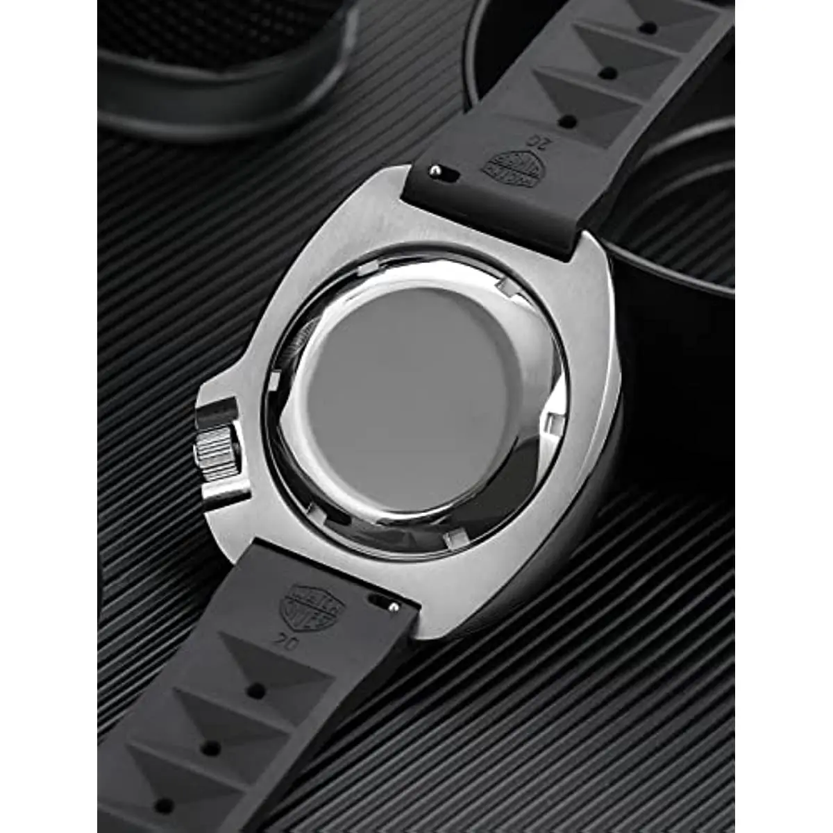 Watchdives FKM Rubber Waffle Watch Fast Release Band Soft Rubber Watch Strap Waterproof Replacement Watchbands 20MM 22MM