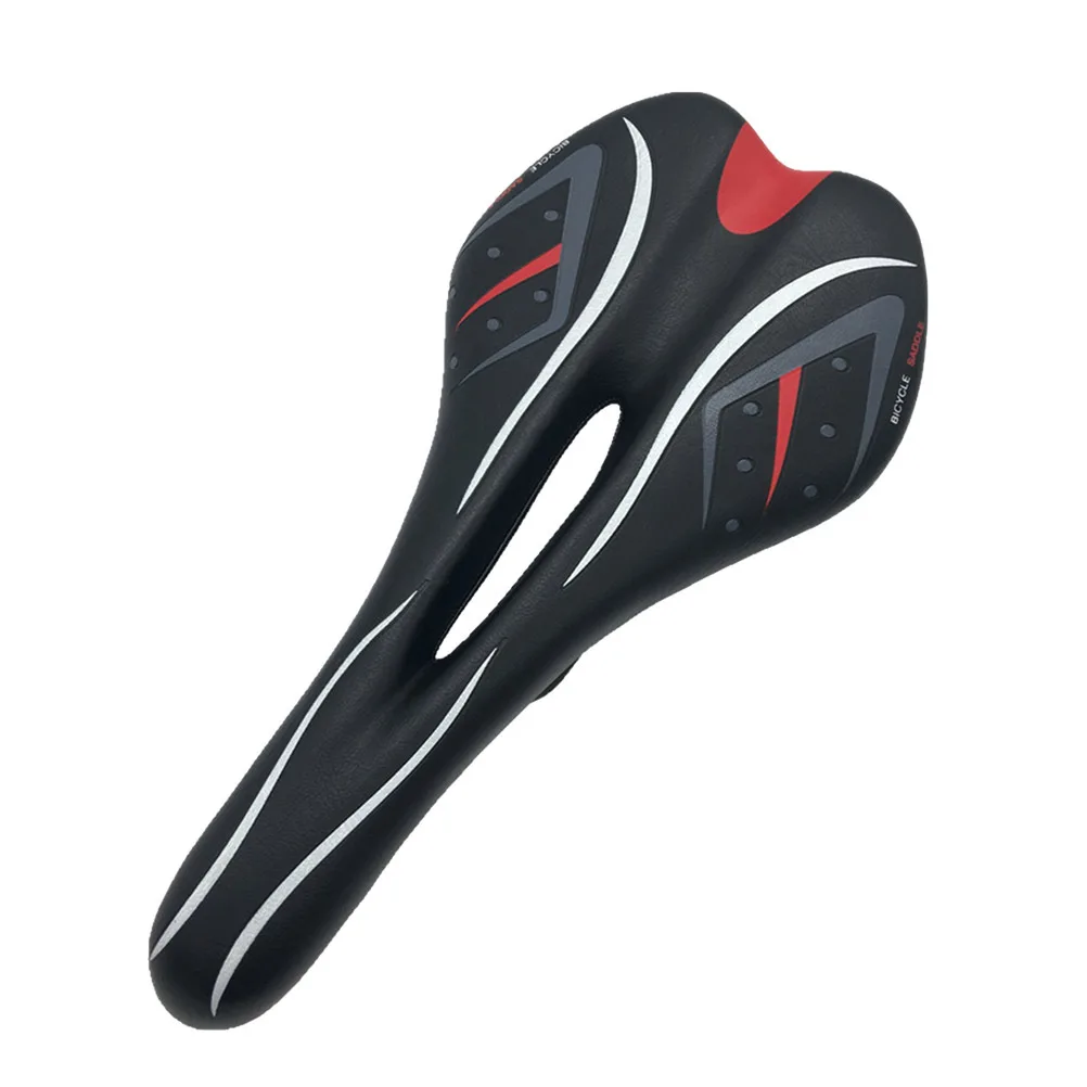 

Bike Saddle Mountain Bike Seat Black Streamlined Hollow Ergonomic Comfortable Cushion Pad for Road Cycling
