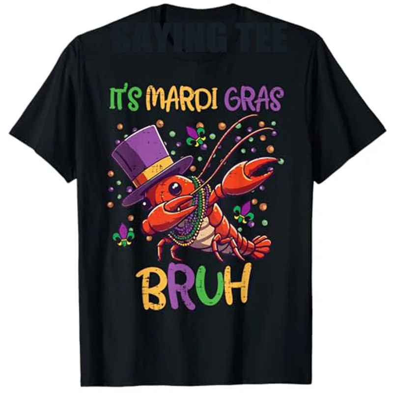 

Its Mardi Gras Bruh Crayfish Dab Fat Tuesday Boys Girls Kids T-Shirt Fashion Short Sleeve Graphic Saying Tee Sons Novelty Gift