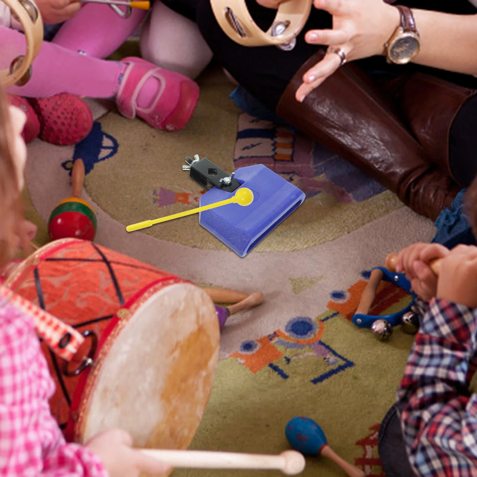 

Cowbell For Drum Percussion Instrument Kids Musical Metal Abs Durable Bright Adjustable Angle Drum Set Accessory