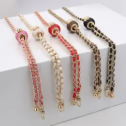 1Pcs Non-fading Golden Balls Chain High-end Metal PU Leather Shoulder Strap Adjustable Length Replacement Bag Part Accessories