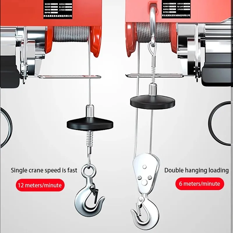 100-400kg Electric Hoist with Wired/Wireless Remote Control Lifting Crane Cable Hoist Winch for Boat Car Garage Elevator