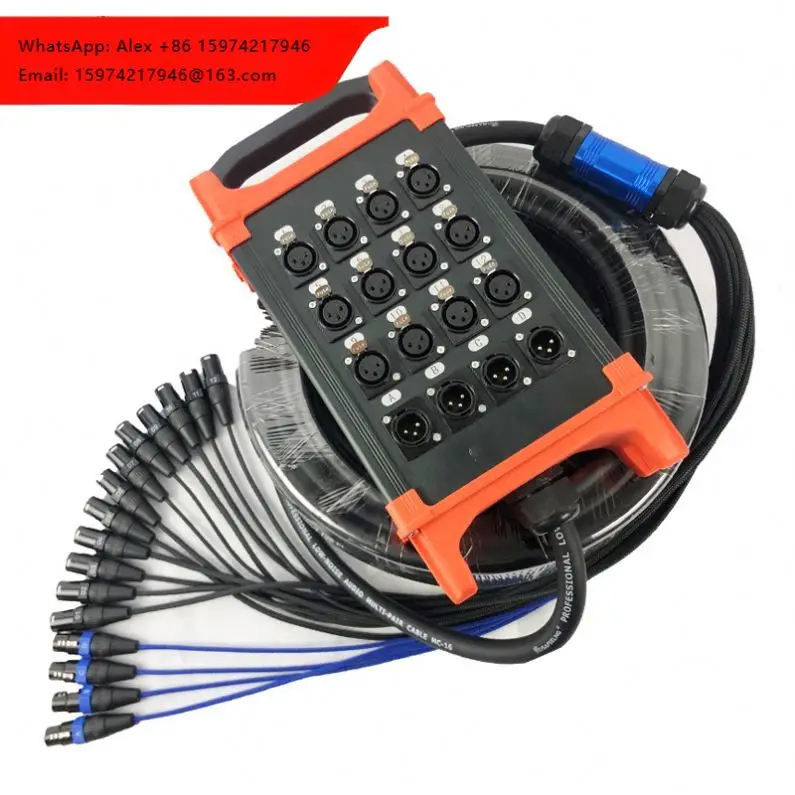 Factory Oem 8 10 12 16 24 32 Channel 30 50 100 Meter Xlr Audio Signal Stage Snake Cable Hub Management
