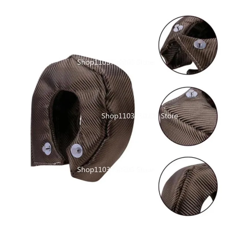 Suitable forT3T4T6Turbo Model,Lava Fiber Turbo Heat Shield Titanium Wrap Turbine Housing Protective Cover Replacement SpareParts