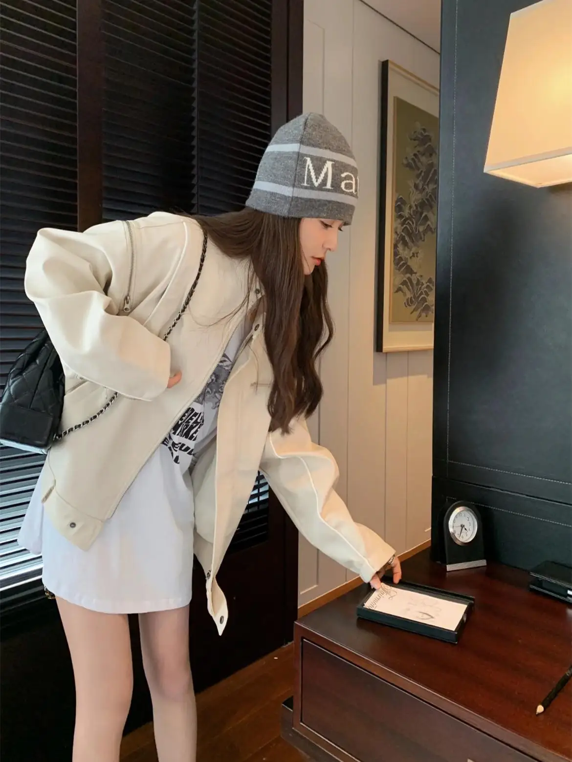 「LUXURY BRAND」2024 New | South korea Matin Kim Wool Knitting Hat Letter Beanie Hat Big Head Circumference Make Your Face Look