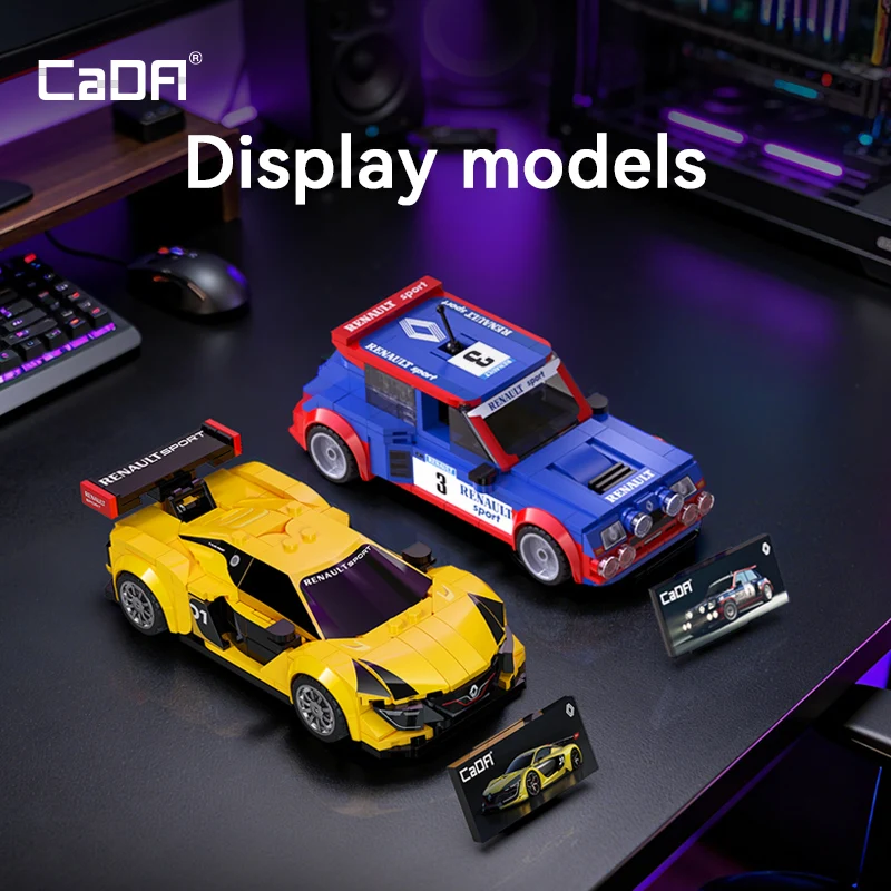 2026 CaDA Building Block Large Turbo Car Kit Renault High Performance Sports Car Vintage Bricks Gift For Adult Hobbyists
