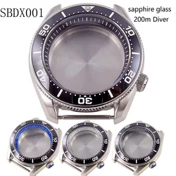 Tandorio 42.5mm Domed Sapphire Glass 20ATM Diver Watch Part SBDX001 Case fit NH35 NH36 ETA2824 Auto For Men Watch 3.8 o'clock