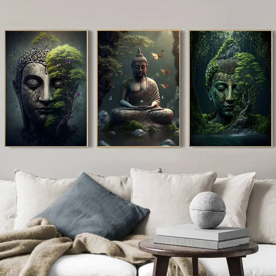 Zen Religion Meditation Buddhism Diy Diamond Painting Buddha In Nature Abstract Image Full Mosaic Cross Stitch Kits Embroidery