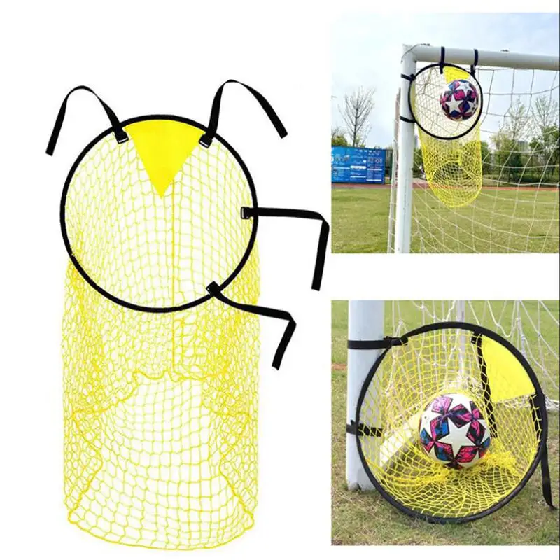 1/2pcs Yellow Football Goal positioning Free Kick Shooting Practice Target Pocket Training Auxiliary Net Target bag Soccer Goal