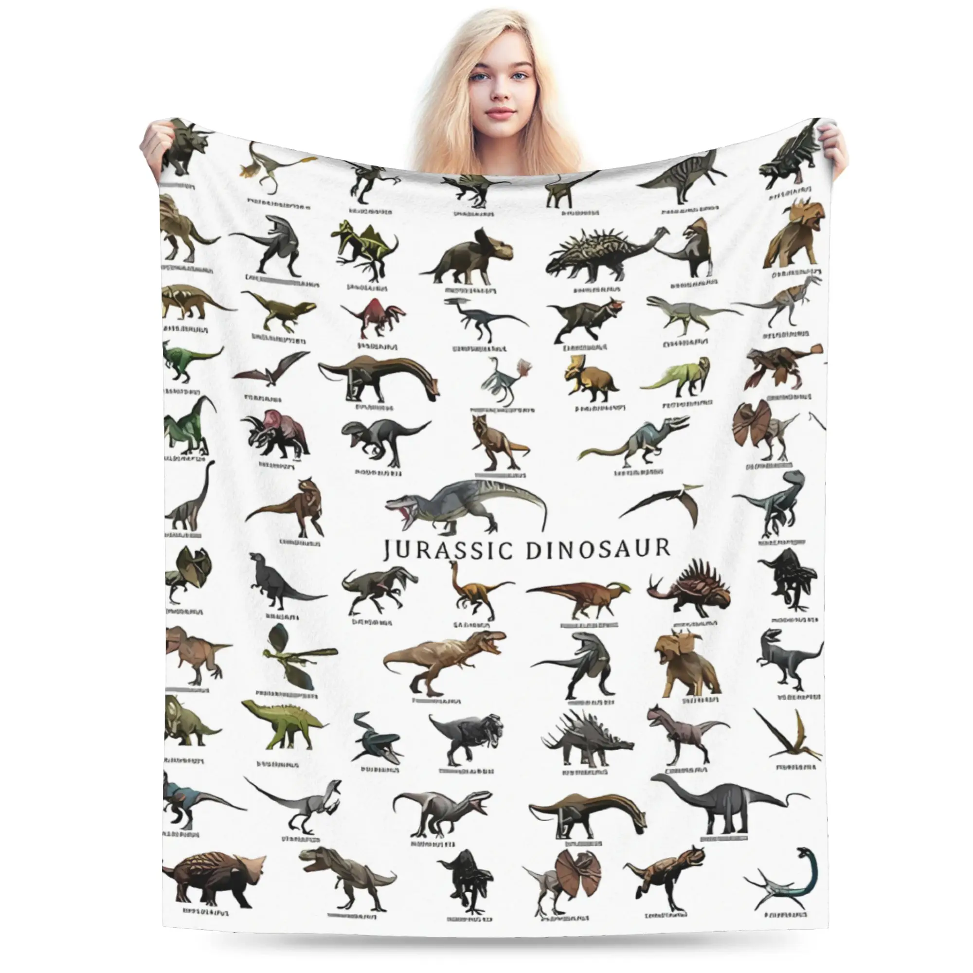 Jurassic Dino World Park Plush Blanket Children  Flannel Bedding Throws For Couch Chair Sofa Bed Super Warm Bedspread Gift