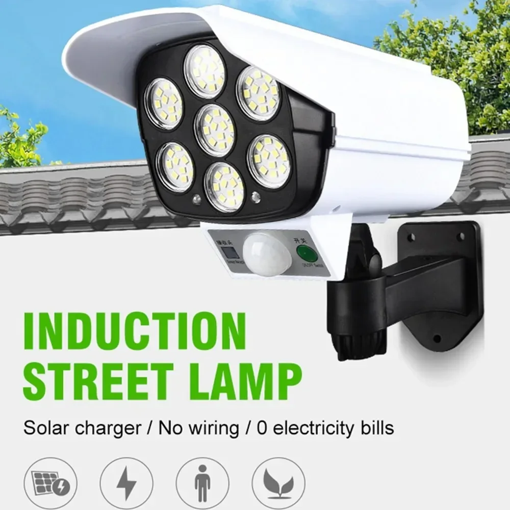 

3Modes Multi-angle Lighting Outdoor Motion Sensor Solar Lights Powered Simulation Monitoring Induction Wall Lamp