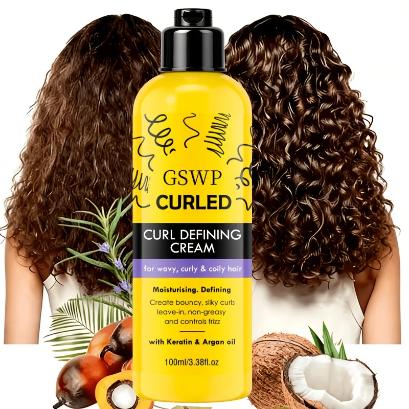GSWP Argan Oil Curl Cream. Tames frizz and smooths curly hair. For wavy, curly hair—moisturizes and defines. 100ml