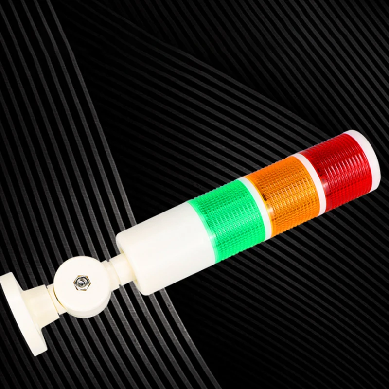 New 180 Rotatable Stack Light Three Modes Warning Light Industrial For CNC Machine DC12-24V AC110-220V Steady Flashing Light LED