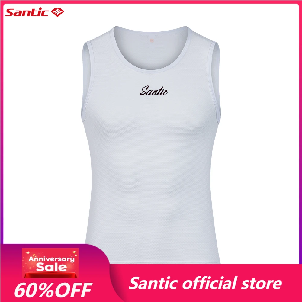 

Santic Cycling Vest Lightweight Cycling Quick Drying Vest Breathable Bike Short Sleeved Sports Running Base Shirt