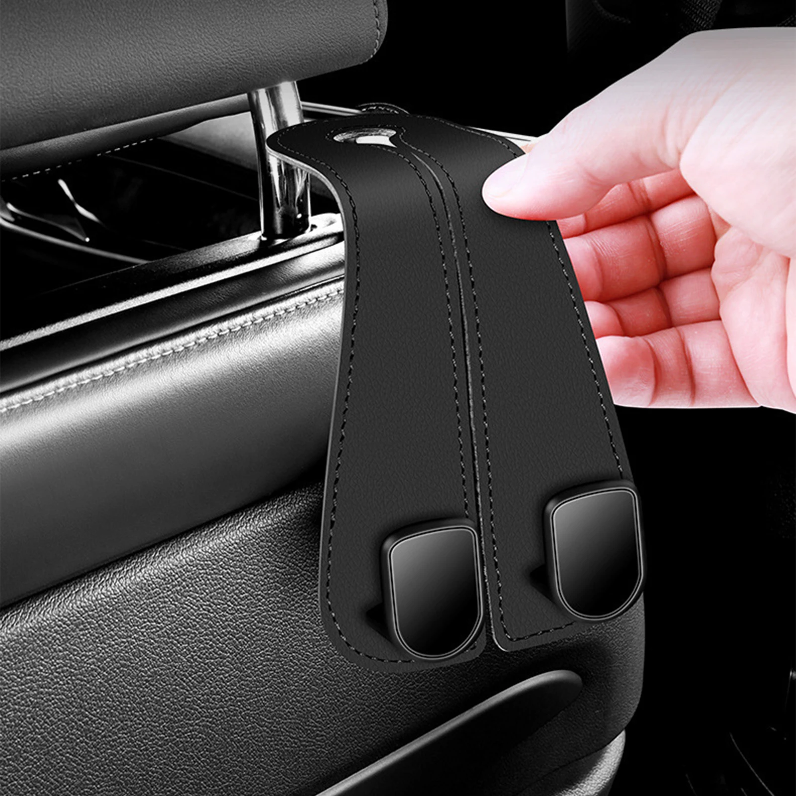 Car Interior Seat Double Hook Universal Multifunctional Car Seat Hooks Suitable for Purses and Bags Hanger Organizer