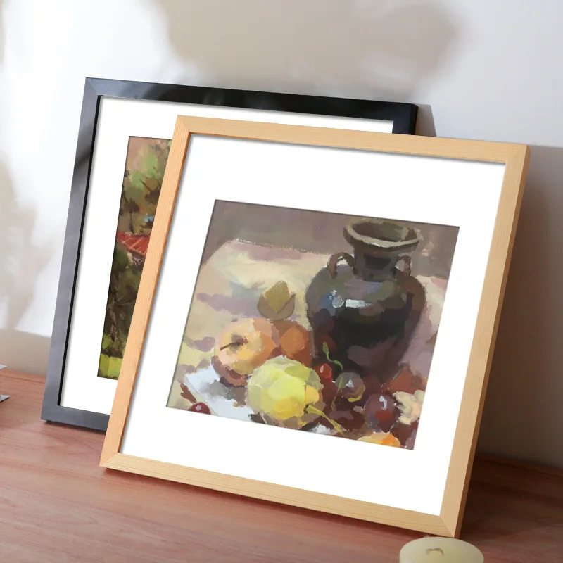 Kwadratowa drewniana ramka na zdjęcia do powieszenia na ścianie 20X20cm 30x30cm Drewniana ramka na zdjęcia ślubne Stojak na zdjęcia Dekoracja domu Prezent