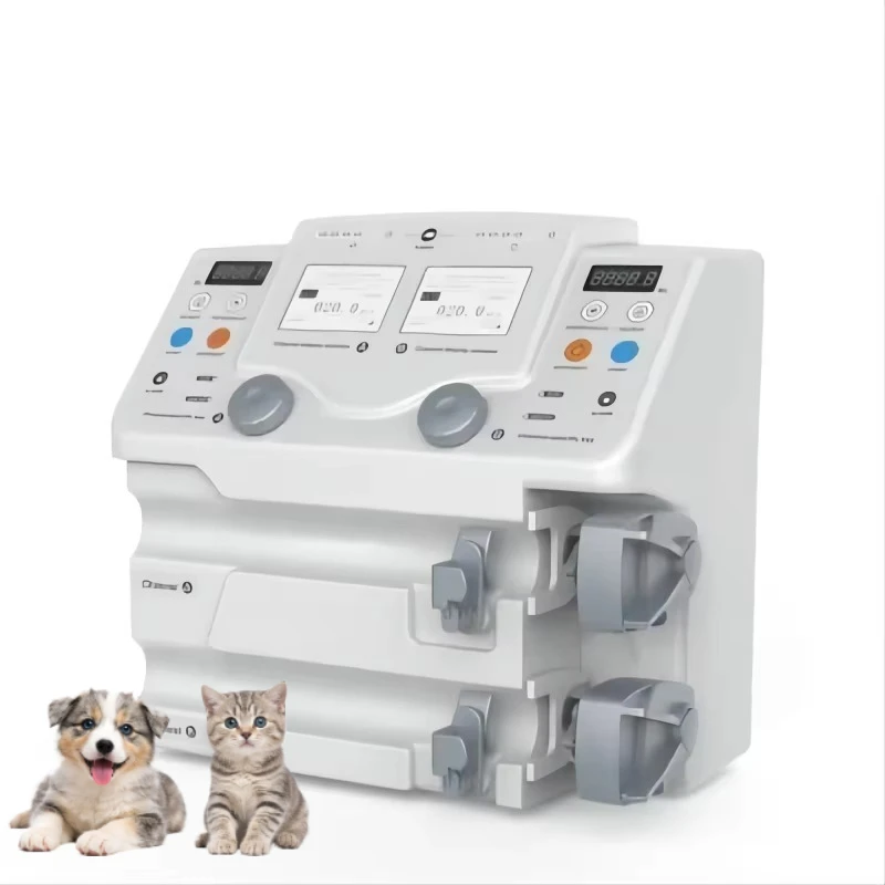 Automatic Double-Channel Infusion Pump with Portable Syringe for Hospital and Veterinary Use