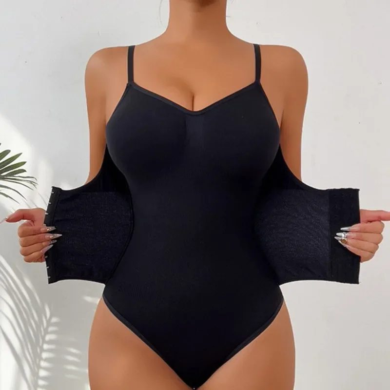 

New Firm Tummy Control Thong Bodysuit Shapewear With Zipper Belt WomenBody Shaper Waist Trainer Slim Cincher Corset Tops