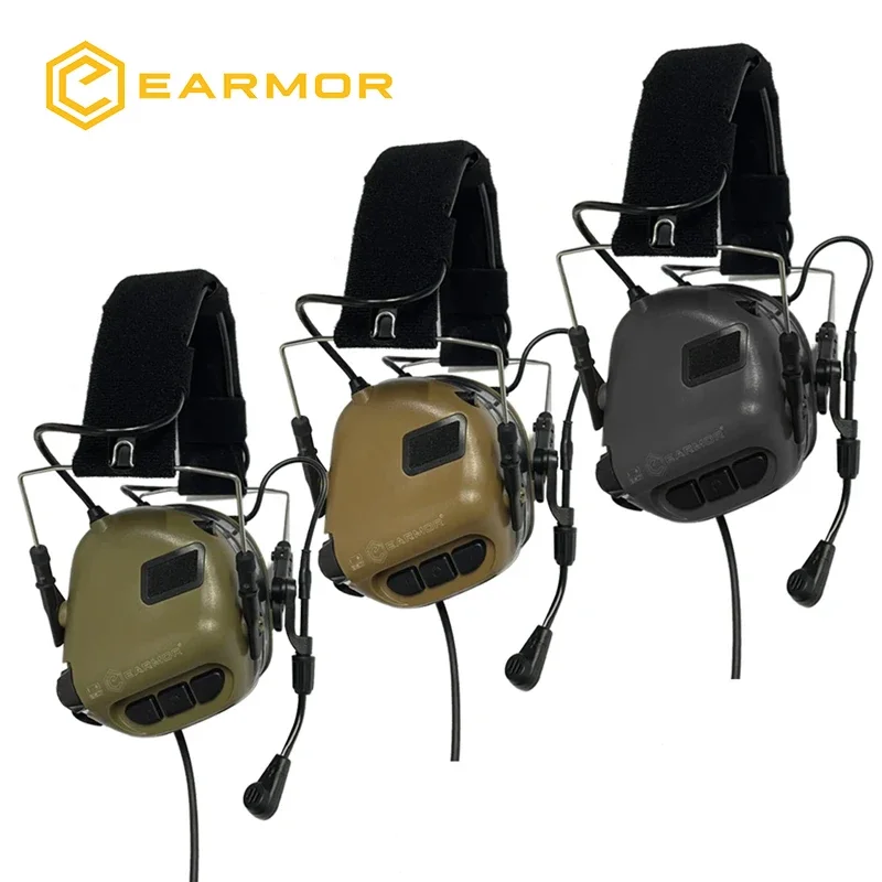 Original earmor m32 mod4 tático fone de ouvido pistola de ar tiro earmuffs anti-ruído fone de ouvido eletrônico aviação