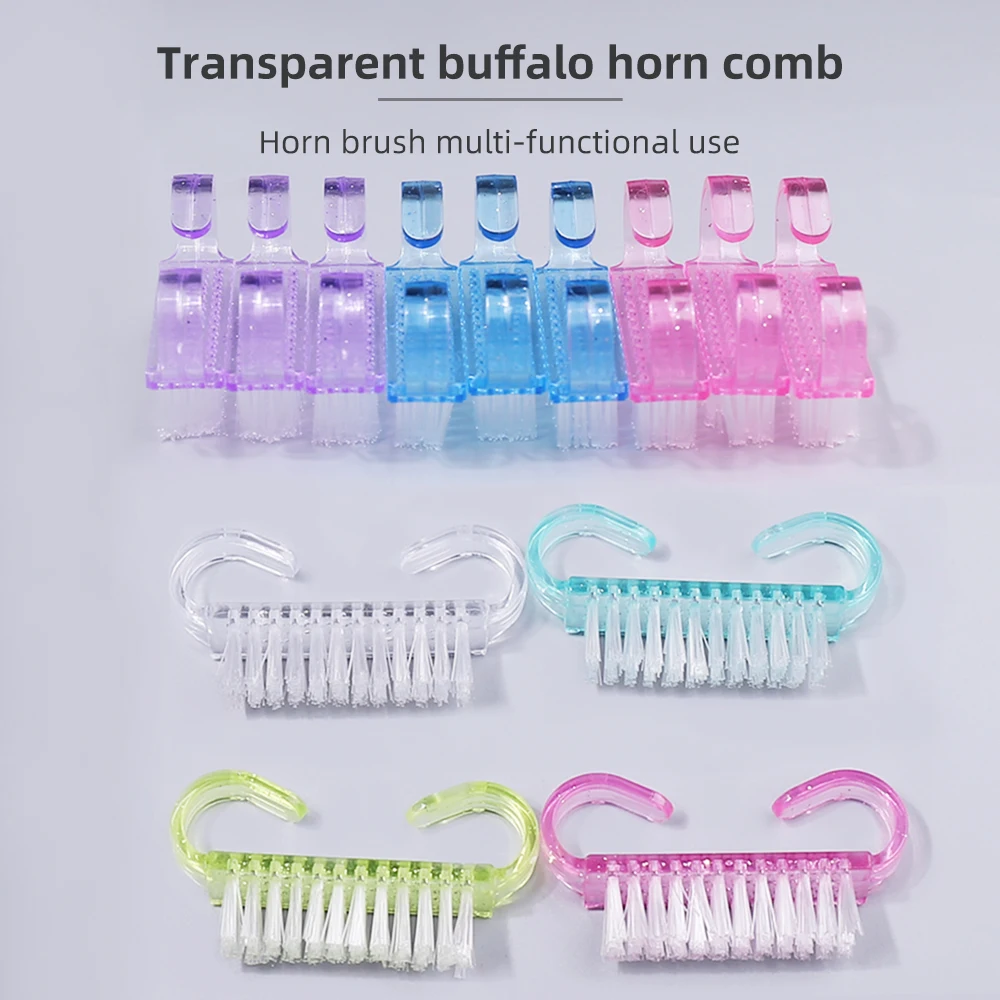 

100 шт./лот, щетка для чистки ногтей, инструменты, красочные пластиковые щетки для очистки пыли, дизайн ногтей, маникюр, педикюр, порошок, мягкое средство для удаления