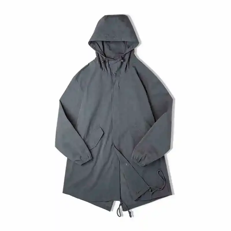 

Американский ретро повседневный стиль с капюшоном, ветровка «рыбий хвост», длинное пальто, мужской весенний плащ