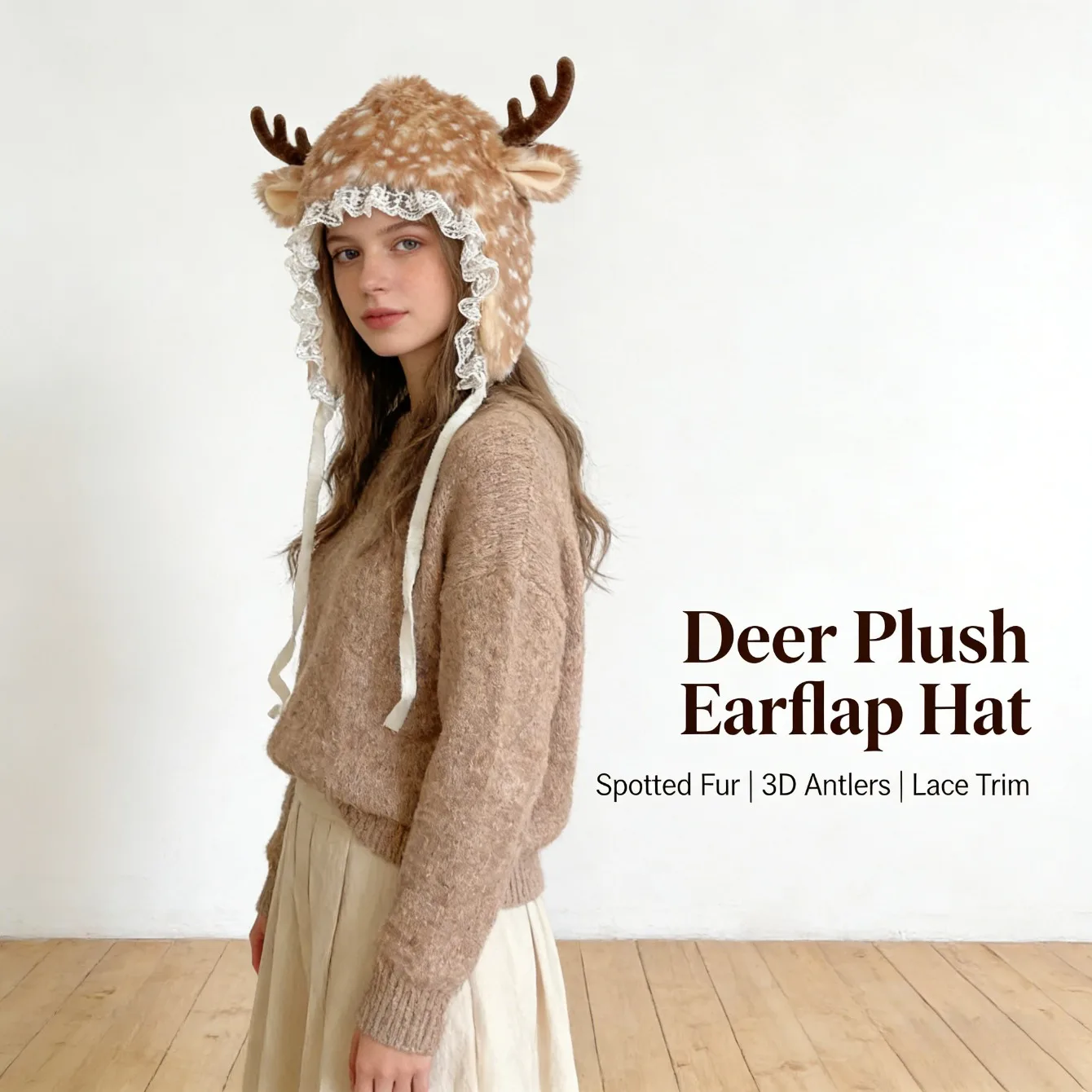 

Шляпа в стиле Морі для девочек, приятная для кожи, коралловый флис, зимняя покупка и поездка на работу, один размер