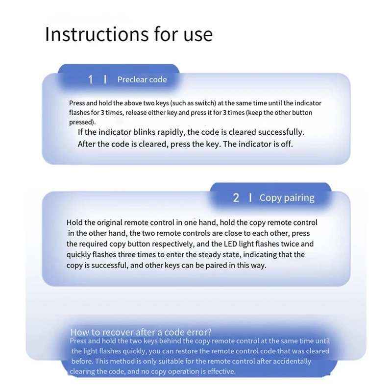 Mando a distancia para puerta de garaje, Control remoto inalámbrico de 433Mhz, copia de frecuencia completa, duradero y fácil de usar