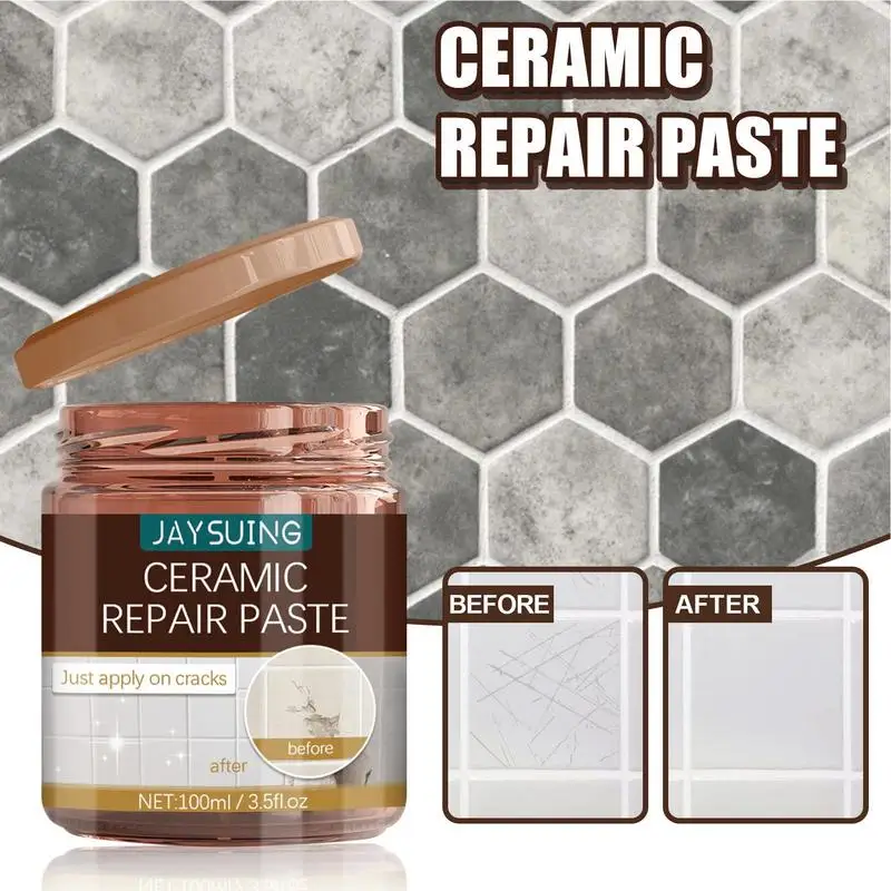 100ml Porcelain Repair Paste Quickly Fix Ceramic Tile Repair Paste For Chips Cracks Holes And Scratches Wall Hole Filler