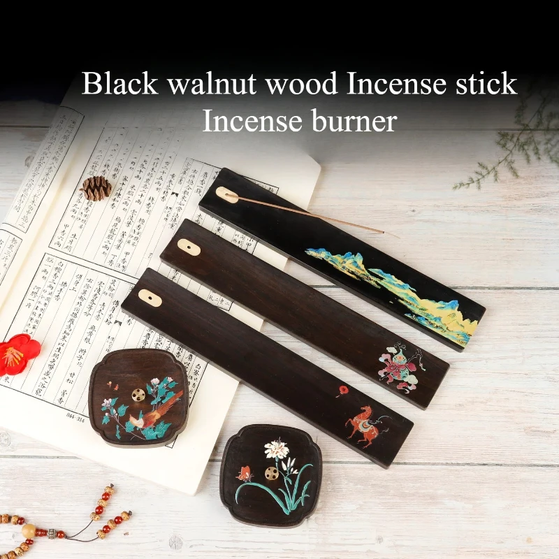 Black Sandalwood Incense Stick Incense Holder/Plate Chinese Characteristics Household Incense Tools Study Decoration Items