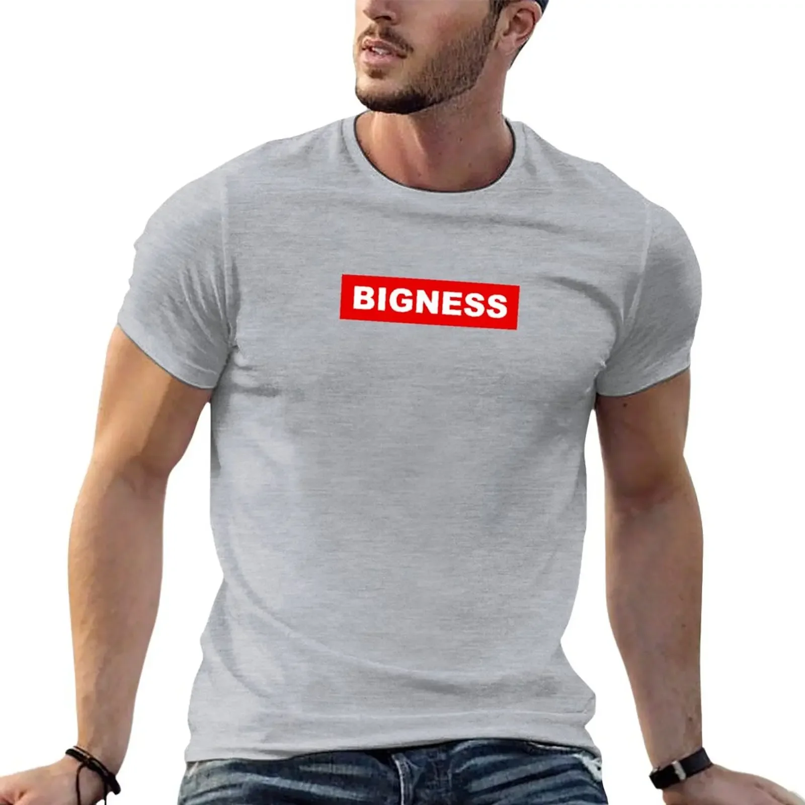 

GTA V - Bigness Clothing Brand - White on Red T-Shirt hippie clothes blacks heavy weight t shirts for men