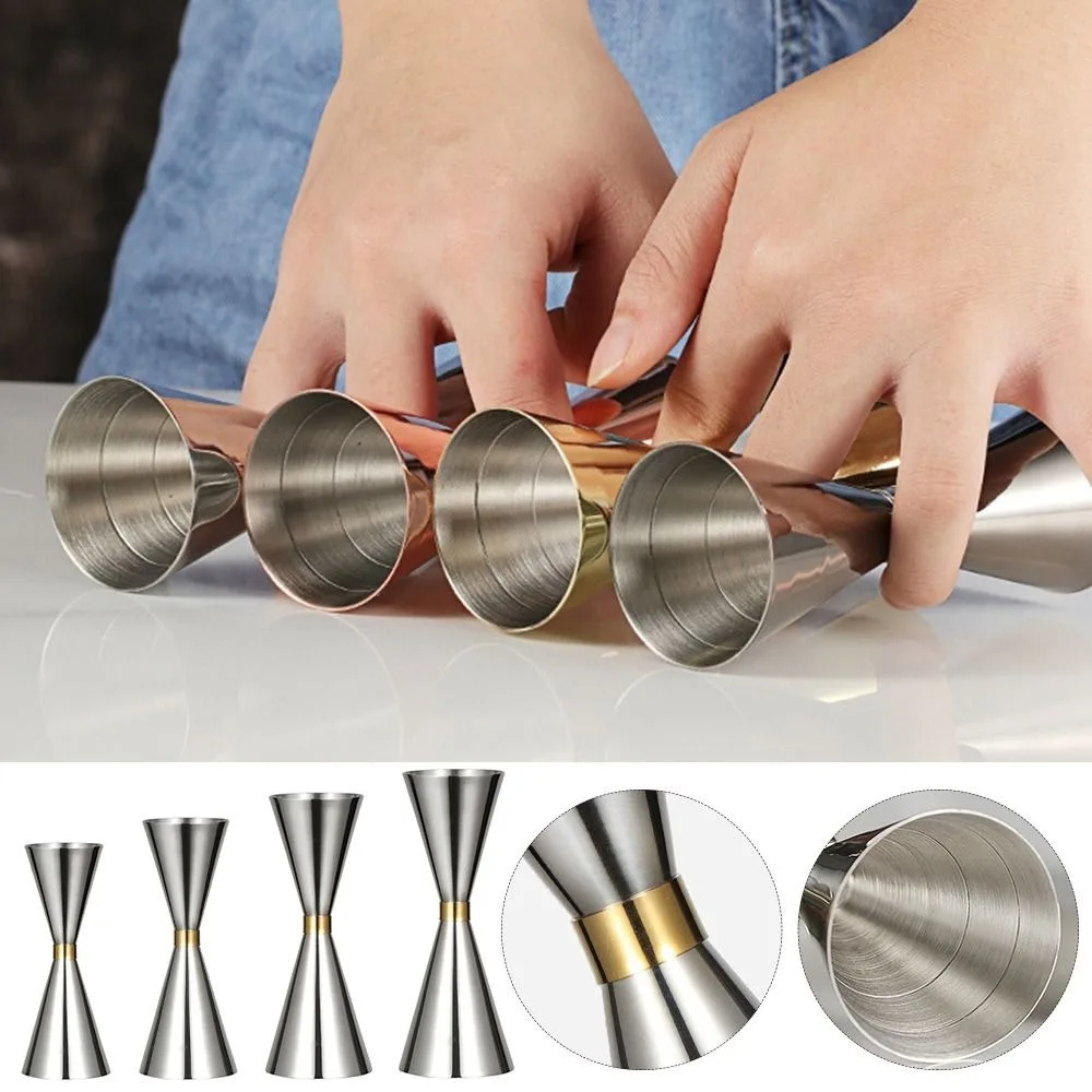 จิ๊กเกอร์บาร์ค็อกเทลทำจากสเตนเลสใช้ตวงเครื่องดื่มแบบญี่ปุ่นช็อตคู่อุปกรณ์บาร์ปาร์ตี้ครัว