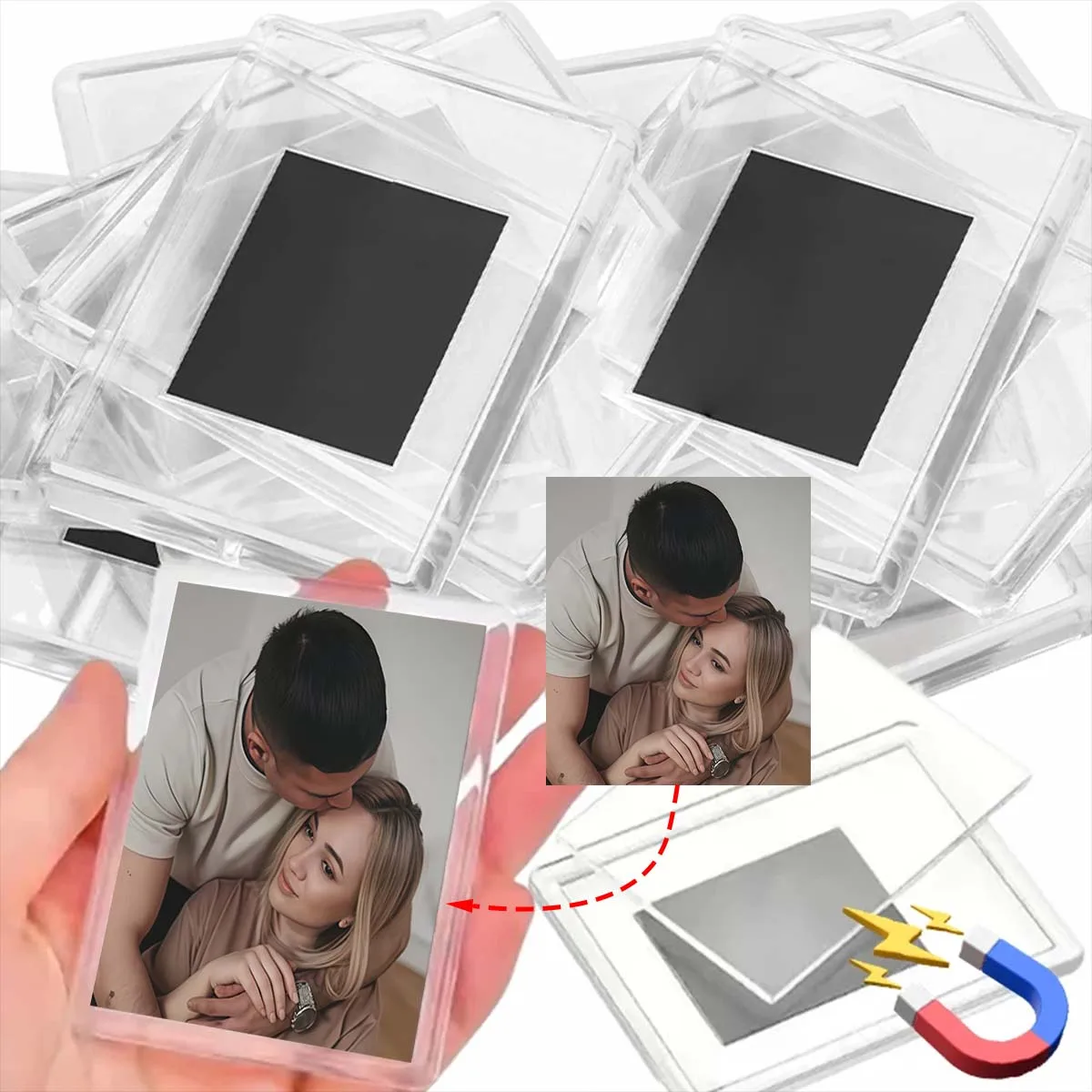 Personalized Magnetic Photo Frame, Custom Photo Frame with Magnetic Display, Creative Photo Stand, Perfect for family and Friend