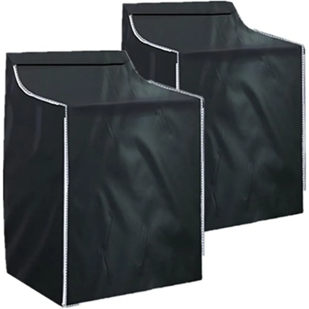 Capas para lavadora e secadora de 2 pacotes, design com zíper à prova d'água e poeira para máquinas de carga frontal/de alta (preto)