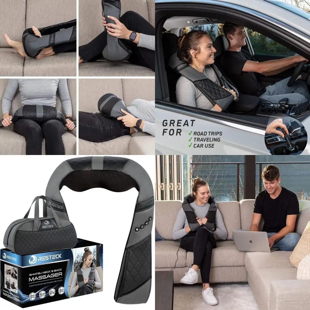 

Heated 3D Kneading Massager for Neck, Back, Shoulders, Feet, and Legs - Deep Tissue Shiatsu Massage for Pain Relief at Home, Off