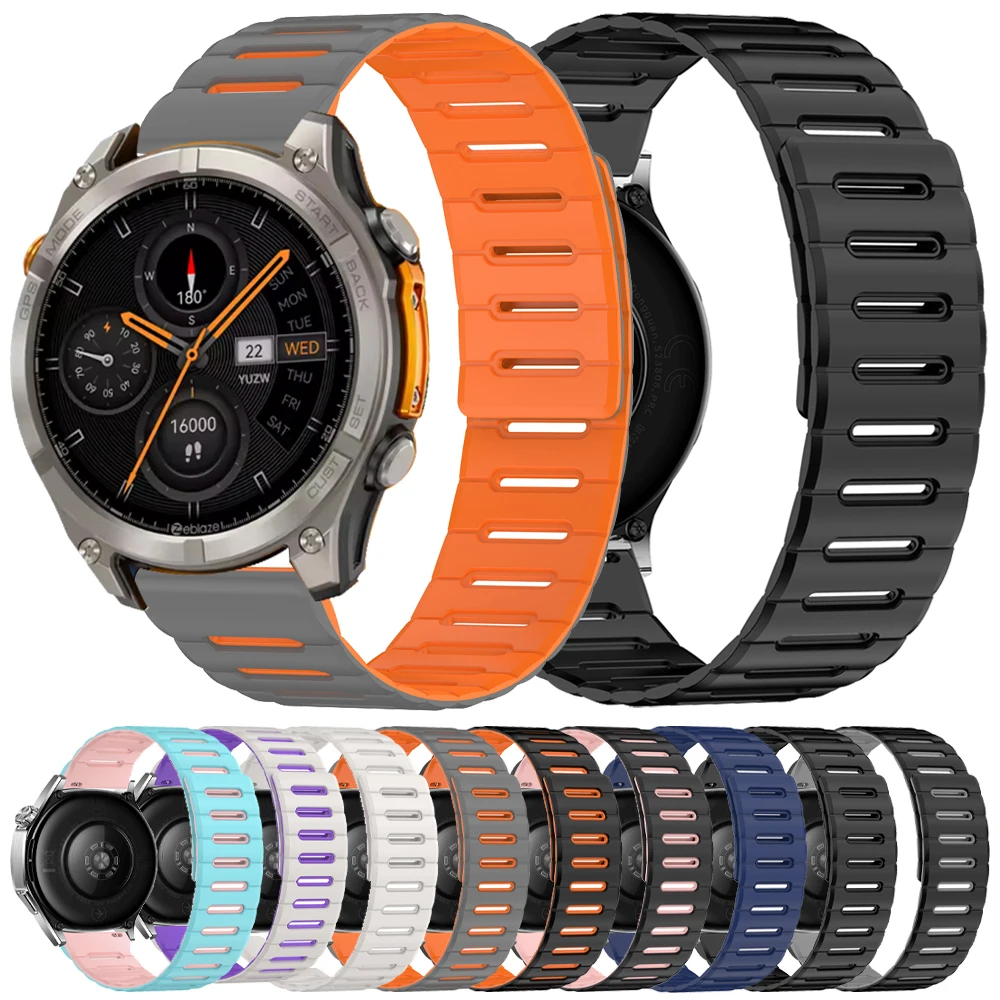 22mm Magnetic Strap For Zeblaze Vibe 8 7 7 Pro/Lite Silicone Band For Zeblaze Stratos 4 3 2 Ultra/Btalk 3 Plus Sports Wristbands