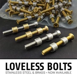 10 Sets Brass Stainless Steel Straight Knife Loveless Bolts Fasteners Handle Shank Rivets Lock Screws Pair Latch DIY Accessories