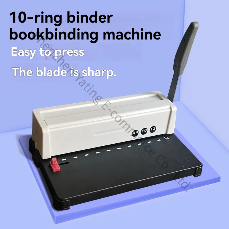 10-Hole Comb Binding Machine Clip Contract Bid Punching Machine Office File Cover Square Hole Certificate Binding Machine