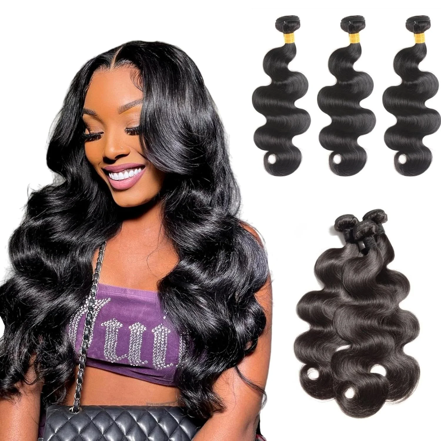 Human Hair Bundles 16 18 20 Body Wave 3 Bundles Human Hair 100  Brazilian Hair Bundles Human Hair Bundles Human Hair Extension