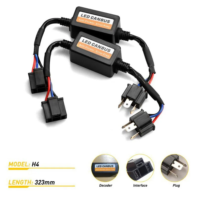 2 Stück LED-Autoscheinwerferlampen H7 H4 H11 H8 9005 HB3 9006 HB4 H1 H3 Decoder-Kabelbaum Canbus-Decoder Fehlerfrei Lastumwandlung – Detail 3