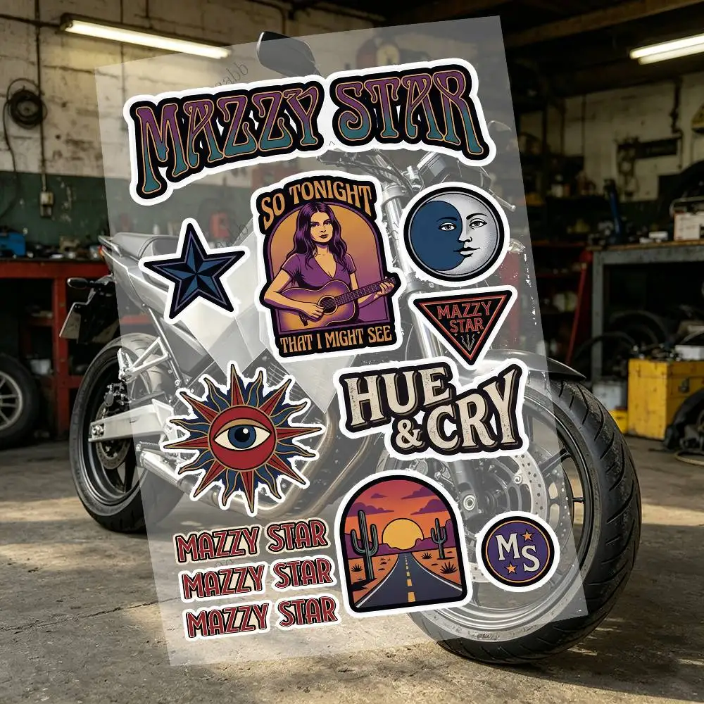 M-Mazzy S-Star Reflective Motorcycle Stickers Waterproof Vinyl Decals For Motorbike Helmet Fuel Tank Bike