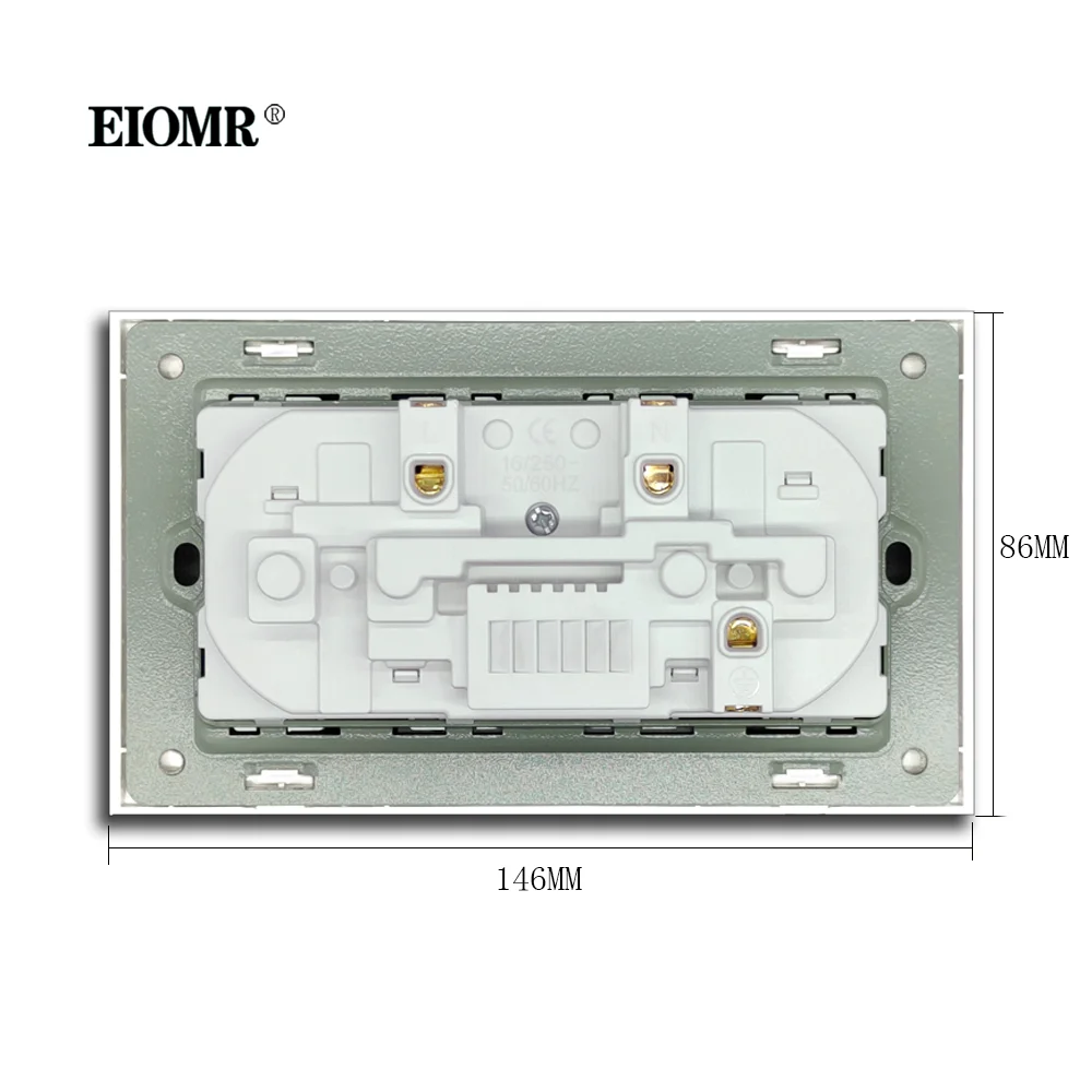 EIOMR EU Standard europeo presa di corrente a parete pannello PC ignifugo con USB 5V 2A e presa di corrente tipo C presa domestica