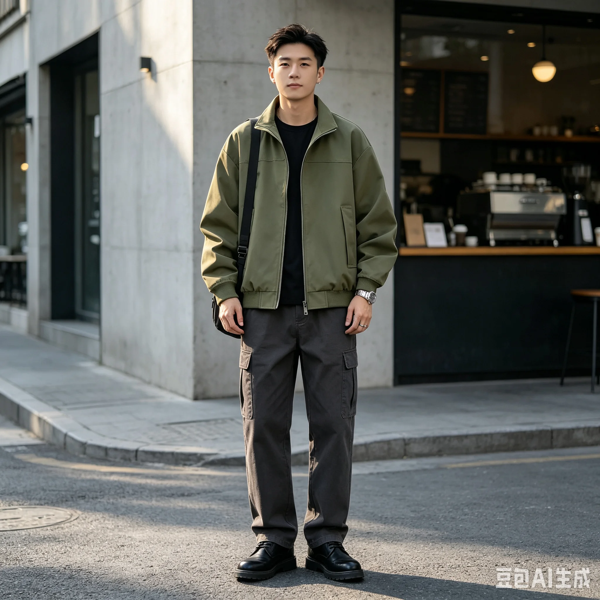 Washed vintage basic simple retro casual loose collar jacket for both men and women