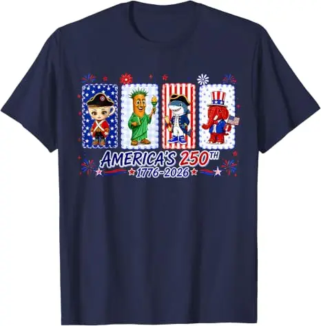 USA 250th Anniversary Tung-Tung-Tung Sahur Brainrot 4th July T-Shirt Y2k Cute Italian Brainrot Boys Fashion US Flag Graphic Tees – Detail 5
