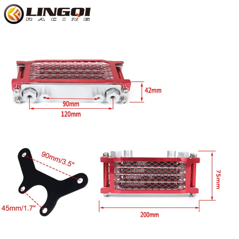 Motorcycle Oil Cooler Engine Oil Cooling Radiator System Kit for Universal To Most Motorcycles Motocross Dirt Bike Pit Bike