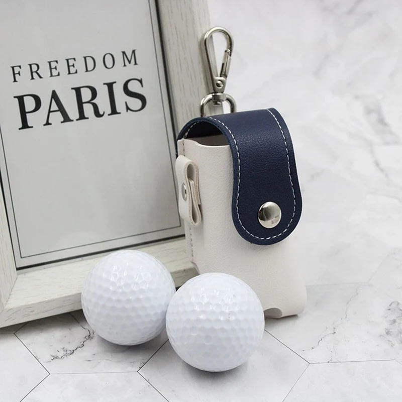 Portable Golf Small Ball Bag PU Leather Mini  Protection Bag Patchwork Model Case Ball Bag