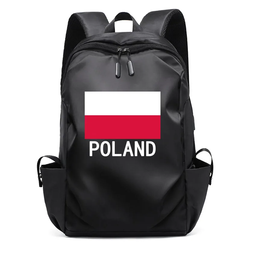 

Men Multifunctional Business Notebook Backpack USB Port Waterproof Men's Backbag Poland National Flag Printed Boy Girl Rucksack